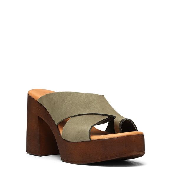 Donald J. Pliner Olive Green Platform Sandals - Picture 2 of 9